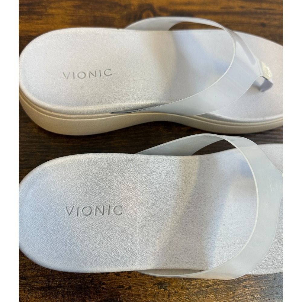Vionic Luminous Blue Translucent Platform Thong Comfort Sandal Size 10 - Picture 6 of 10